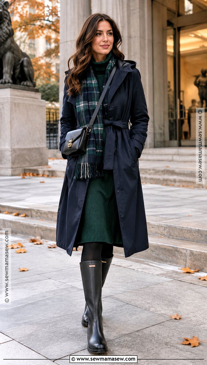 Pacific Northwest Sweater Dress Outfit With Rain Boots - 15 fall outfits pacific northwest