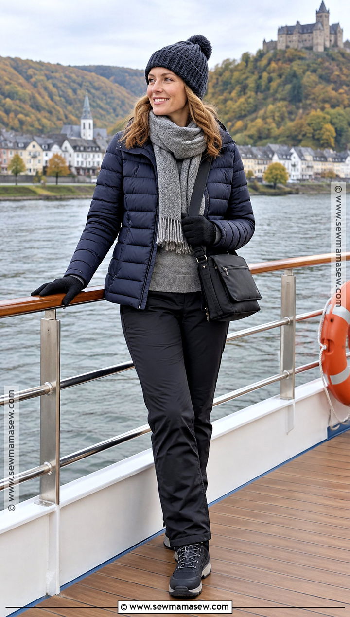 Packable Down Jacket and Thermal Pants River Cruise Outfit - 15 european river cruise wardrobe fall ideas
