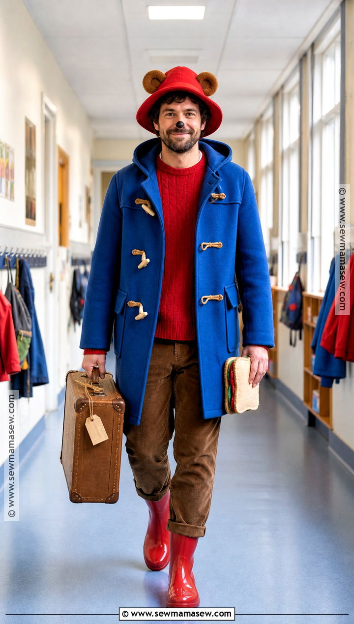 Paddington Bear Costume With Blue Coat - 30 teacher book character costumes