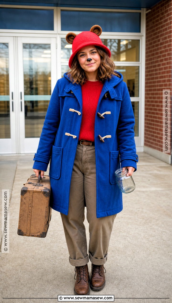 Paddington Bear Costume With Blue Coat - 30 teacher book week costume ideas