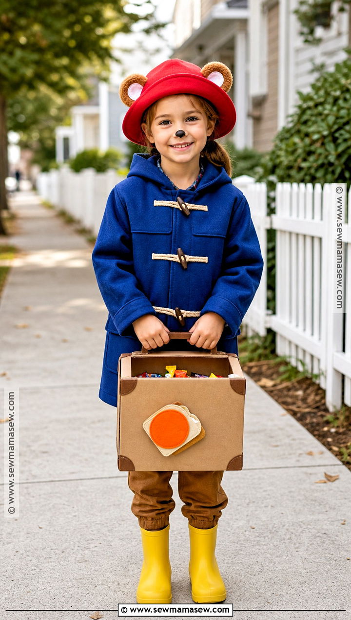 Paddington Trick Or Treat Costume With Candy Suitcase - 35 paddington halloween costume ideas