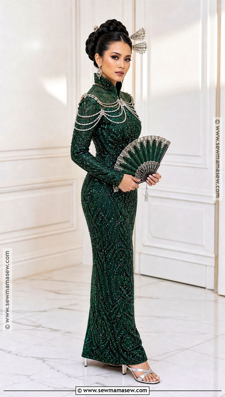 Padme Amidala Green Beaded Senator Outfit - 30 Padme Amidala Outfits Halloween