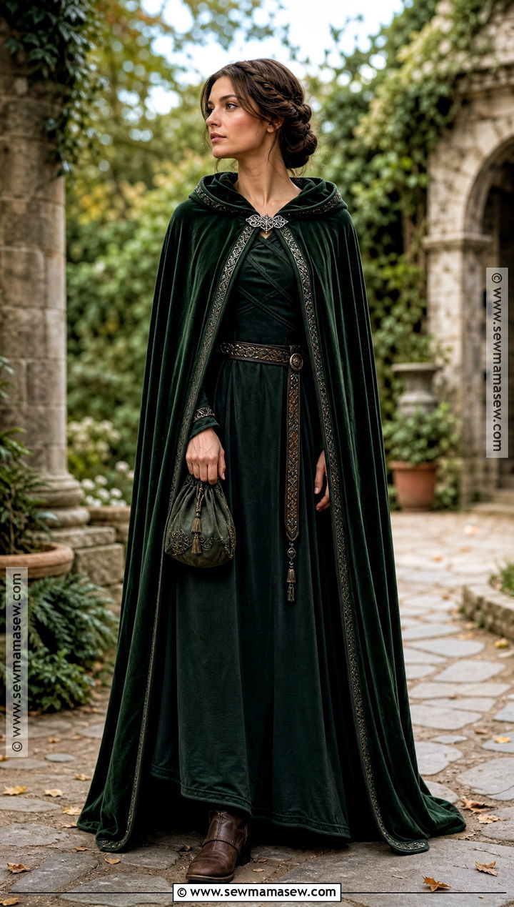 Padme Amidala Green Velvet Cloak Outfit - 30 Padme Amidala Outfits Halloween