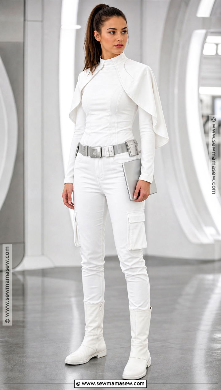Padme Amidala White Battle Outfit Costume - 50 brunette halloween costumes ideas