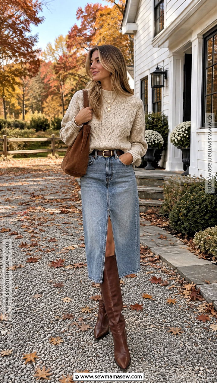 Paige Lorenze Cable Knit Sweater Outfit - 15 Paige Lorenze Fall Style Ideas