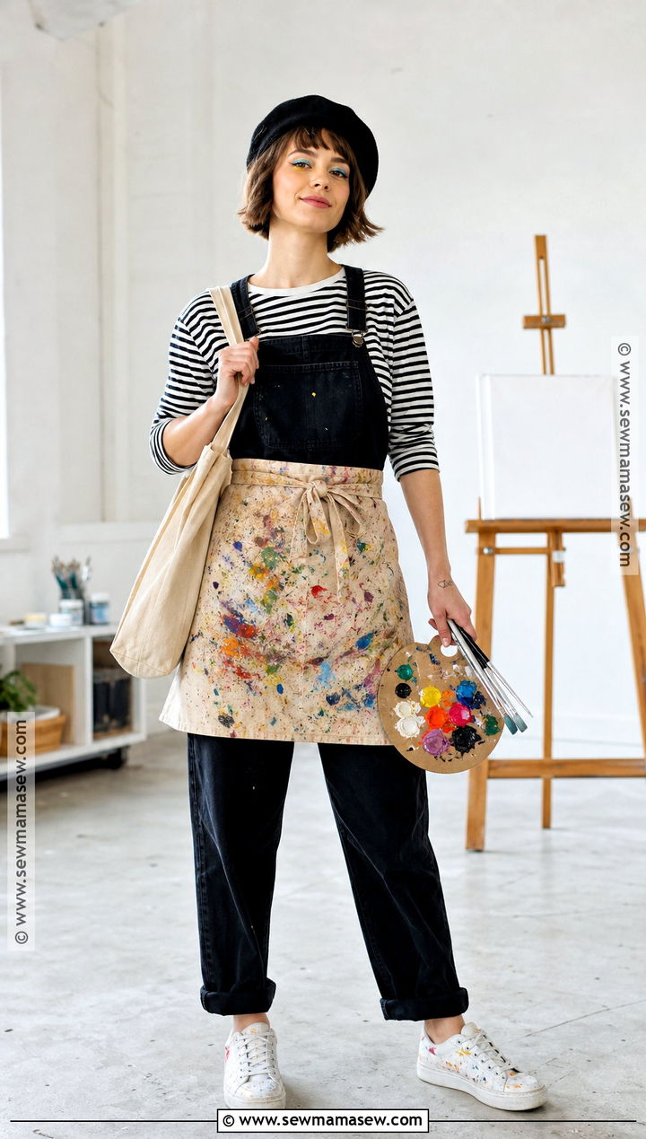 Paint Splattered Artist Costume With Beret - 45 costume party ideas