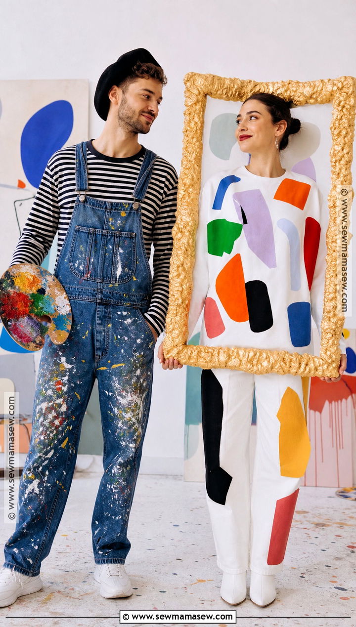 Painter And Canvas Couple Costume - 50 couple halloween costumes
