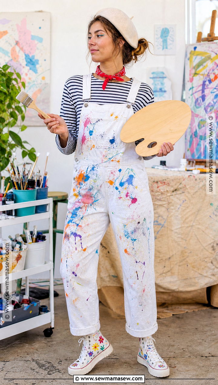 Painter Costume With Colorful Overalls - 40 costume party ideas