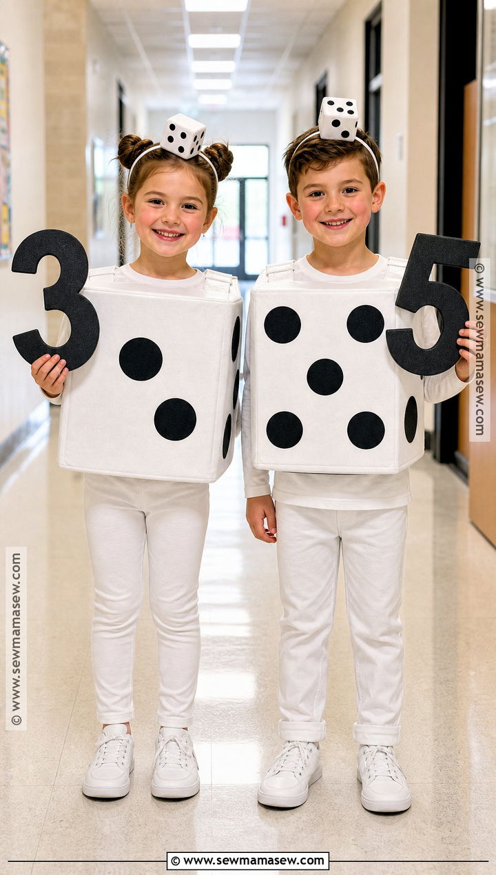 Pair Of Dice Maths Day Costume - 30 maths day costumes for kids