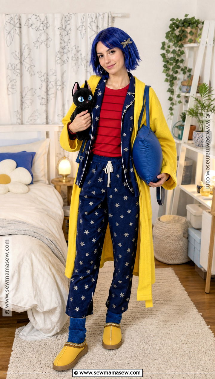 Pajama Coraline Costume With Star Print Set - 30 caroline costume ideas