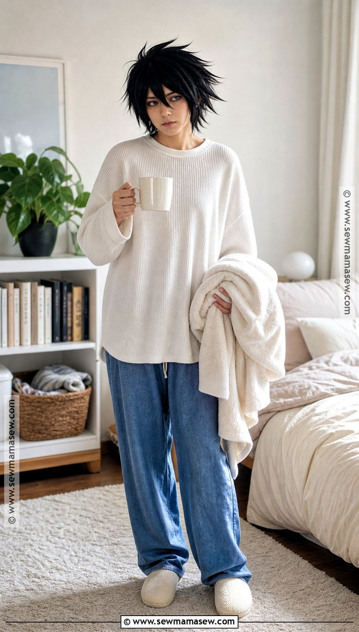 Pajama L Cosplay With White Lounge Set - 40 l cosplay ideas