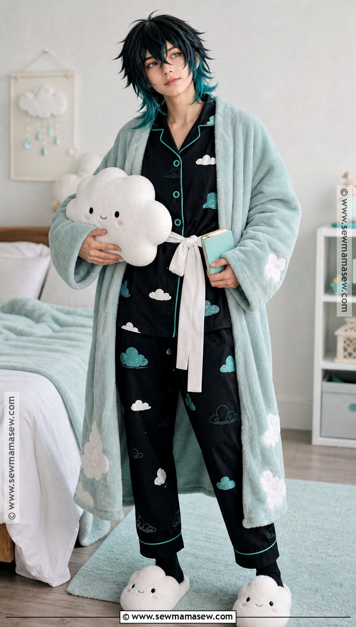 Pajama Tokito Cosplay With Cloud Print - 35 tokito cosplay ideas
