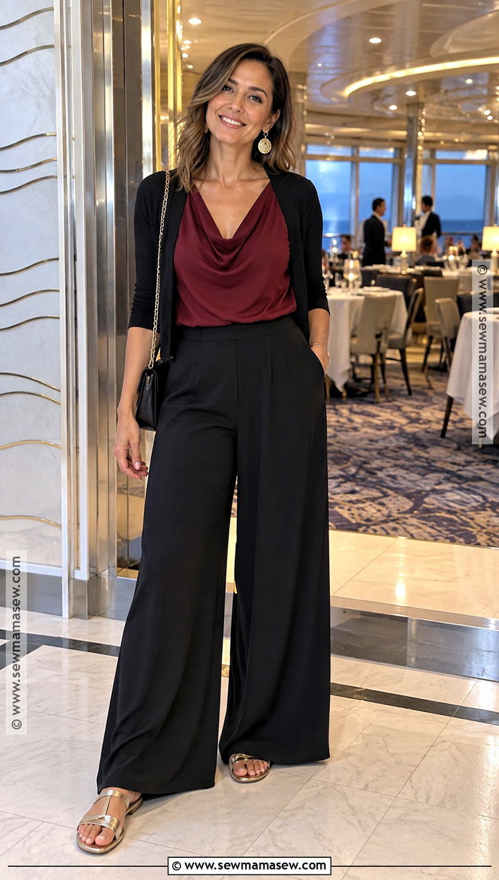 Palazzo Pants Caribbean Cruise Dinner Outfit - 15 fall caribbean cruise outfits