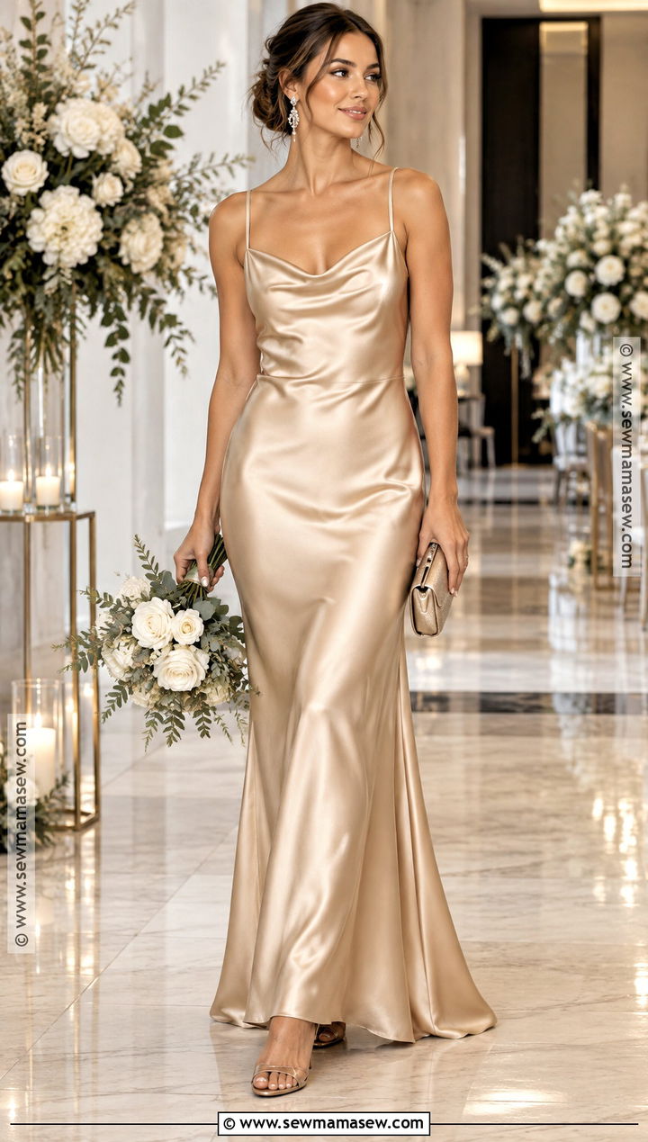 Pale Gold Slip Bridesmaid Dress - 15 Yellow Fall Bridesmaid Dresses