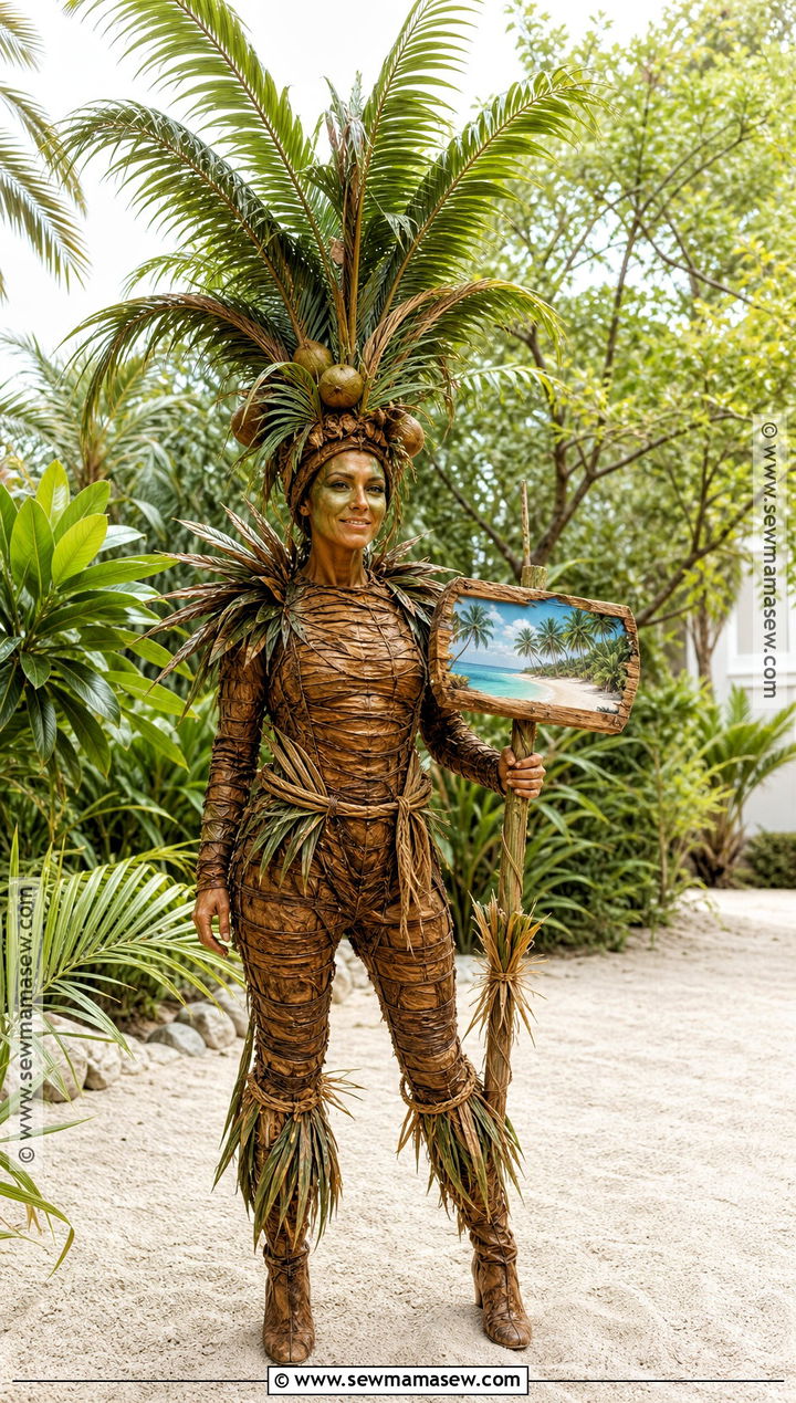 Palm Tree Costume With Coconut Headpiece - 30 tropical costume ideas
