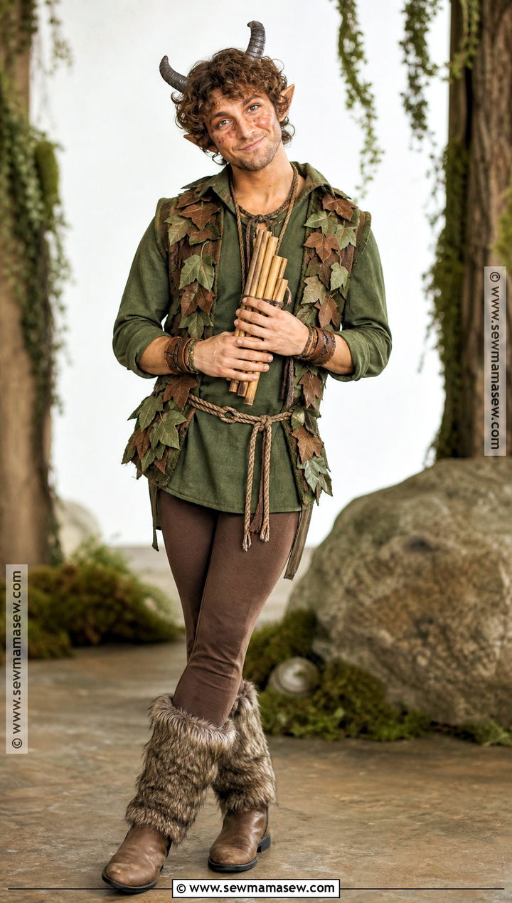 Pan Greek God Costume With Green Leaf Vest - 30 greek gods costume ideas