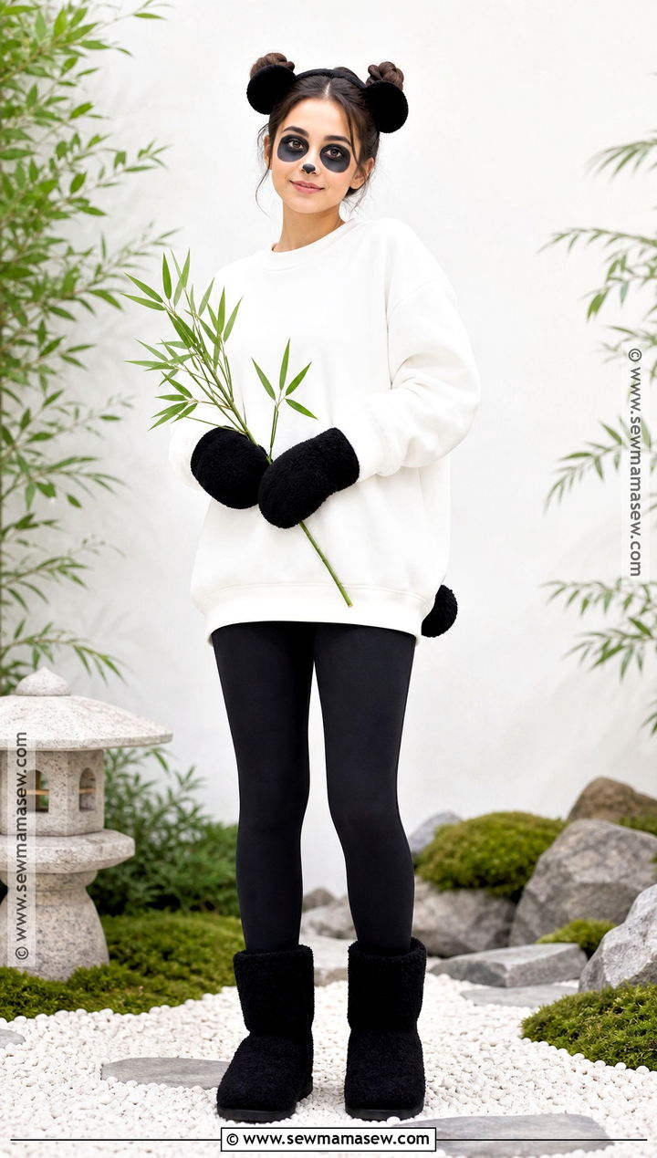Panda Costume With Black And White Layers - 35 animal costume ideas