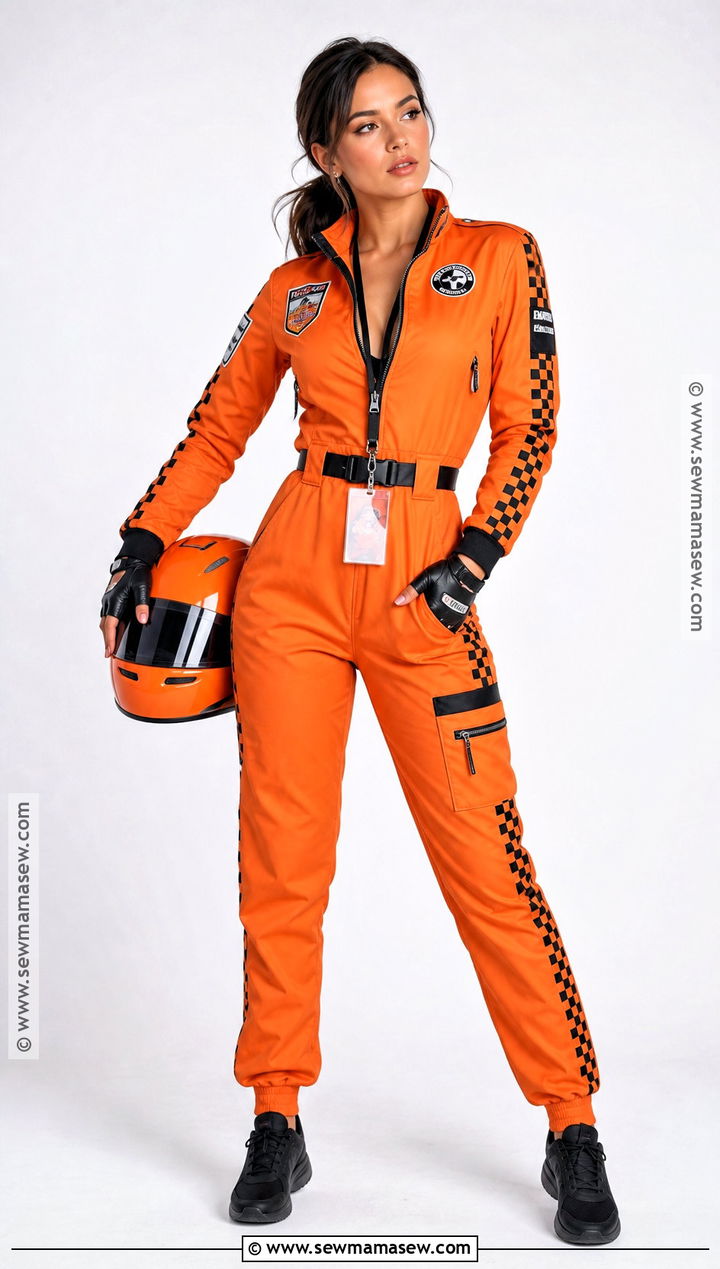 Papaya Orange F1 Driver Costume - 30 F1 Halloween Costume Ideas for Women