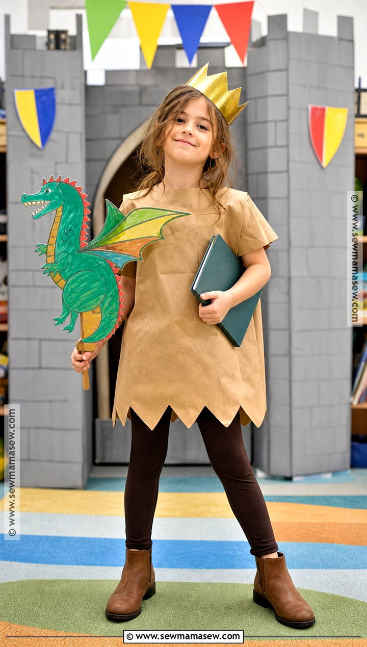 Paper Bag Princess Costume With Paper Dress - 35 book character dress up ideas