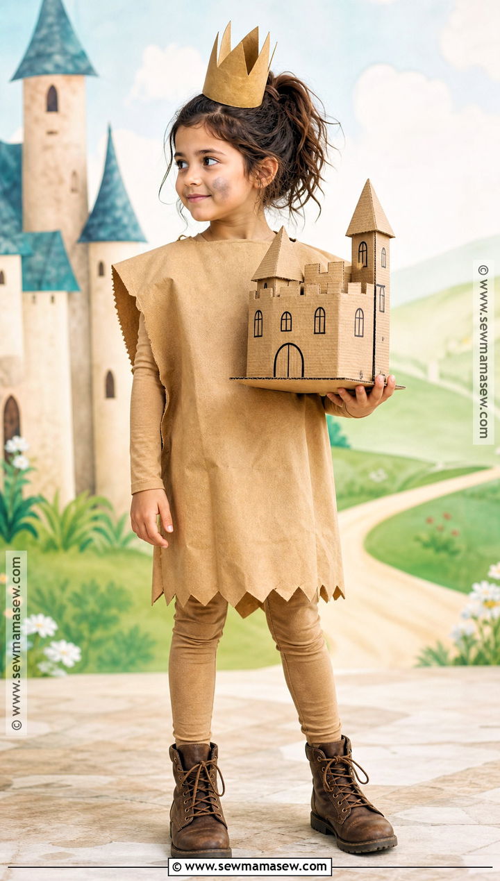 Paper Bag Princess Costume With Paper Dress - 30 easy book character costumes for kids