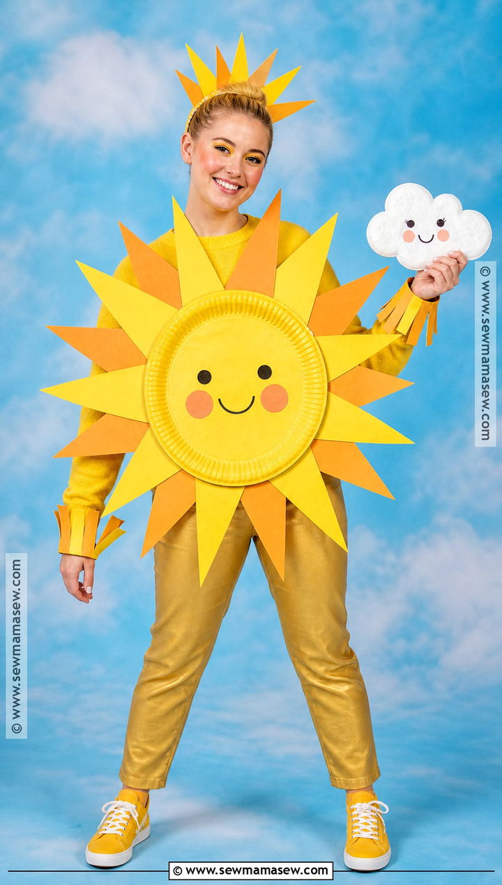 Paper Plate Sun Recycled Costume - 30 Recycled Costume Ideas