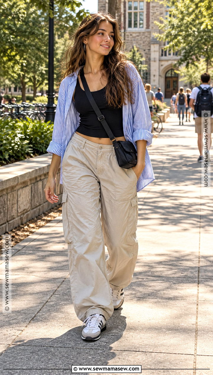 Parachute Pants And Ribbed Tank Back To School Outfit - 15 2026 back to school outfits