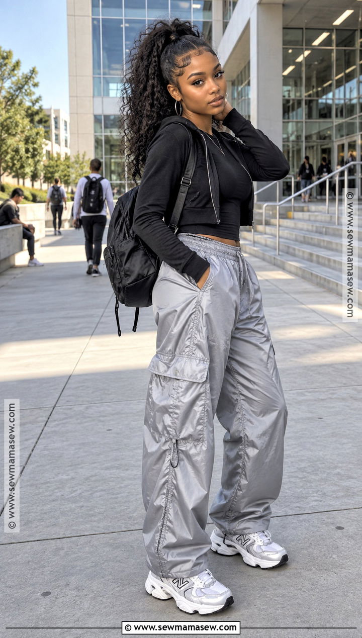 Parachute Pants Back to School Outfit - 15 back to school outfits for black women 2026