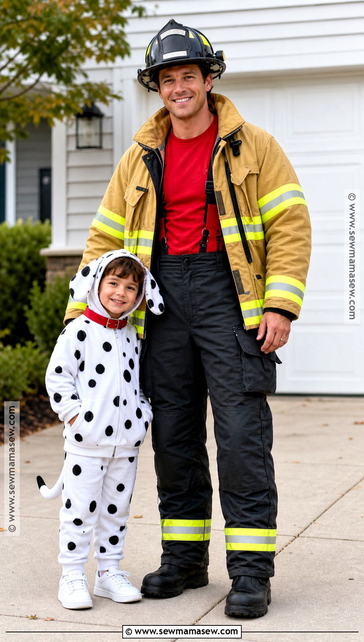 Parent And Child Dalmatian And Firefighter Costume - 35 dalmatian and firefighter costume ideas