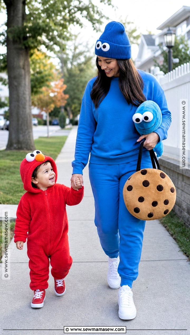 Parent And Child Elmo And Cookie Monster Costume - 40 elmo and cookie monster costumes