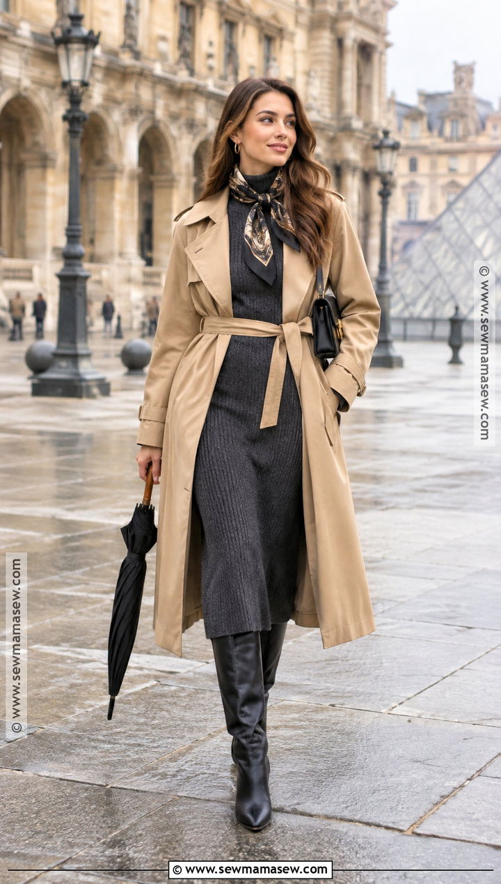 Paris Autumn Knit Dress Outfit - 15 autumn paris outfits 2026