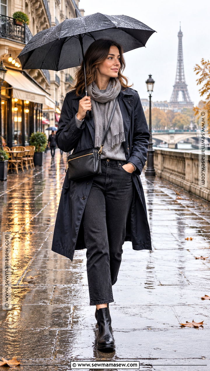 Paris Autumn Raincoat Outfit With Jeans And Boots - 25 paris outfit autumn ideas