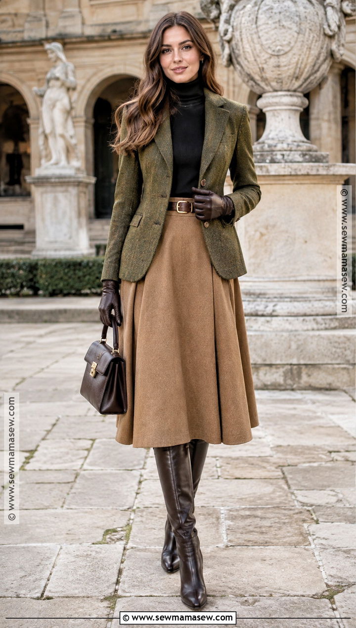 Paris Fall Riding Jacket And Full Skirt Outfit - 15 paris fall outfits 2026