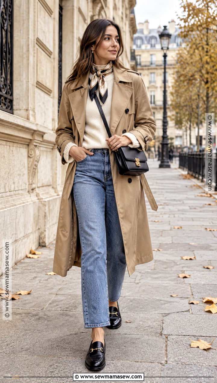 Paris Fall Trench Coat And Jeans Outfit - 15 paris france outfits fall