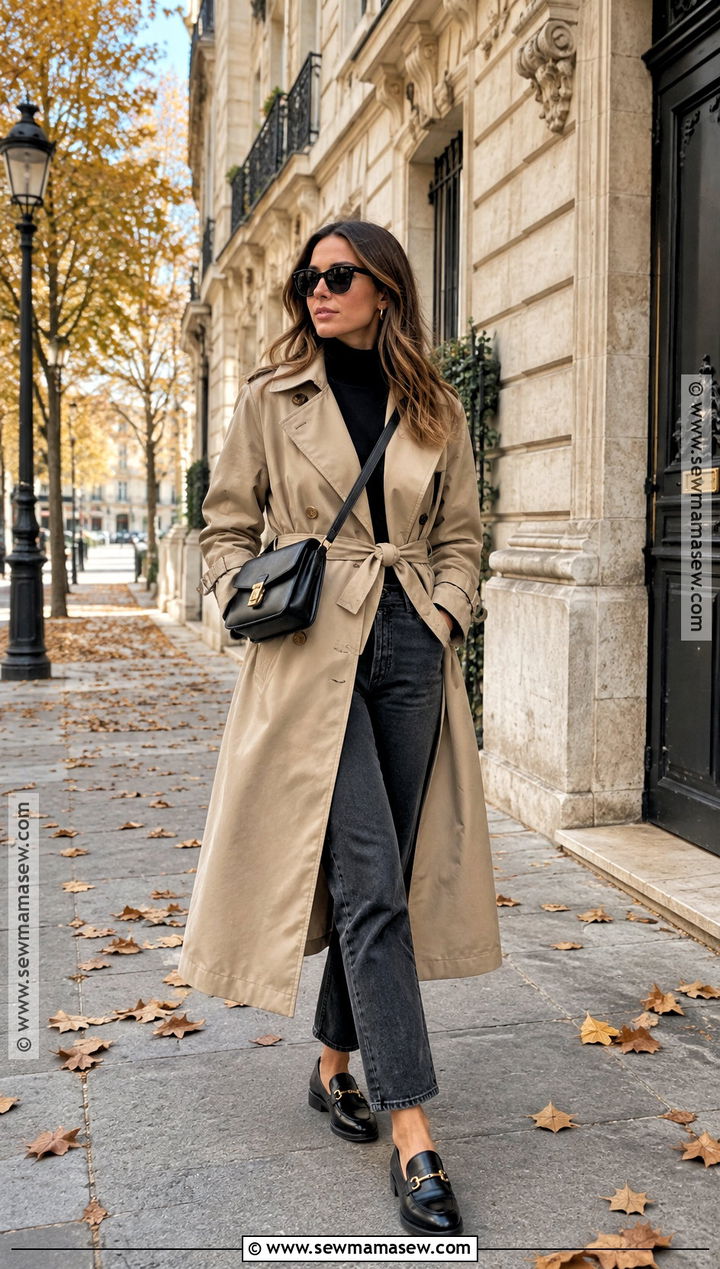 Paris Fall Trench Coat And Straight Leg Jeans Outfit - 15 paris fall outfits 2026