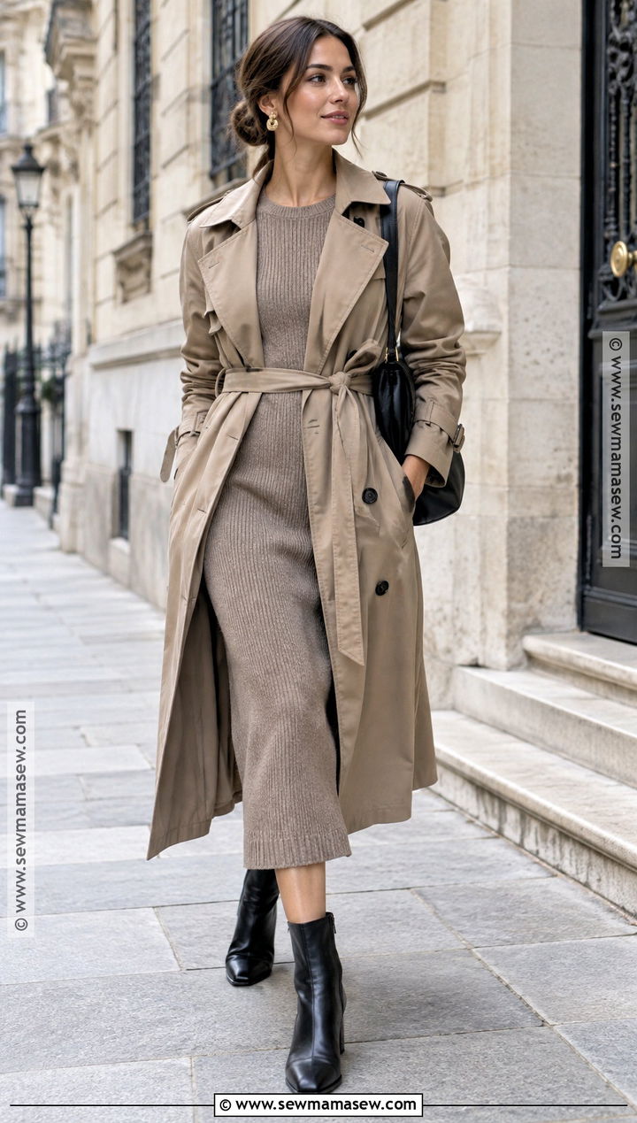 Paris Knit Dress With Ankle Boots - 25 paris september outfits