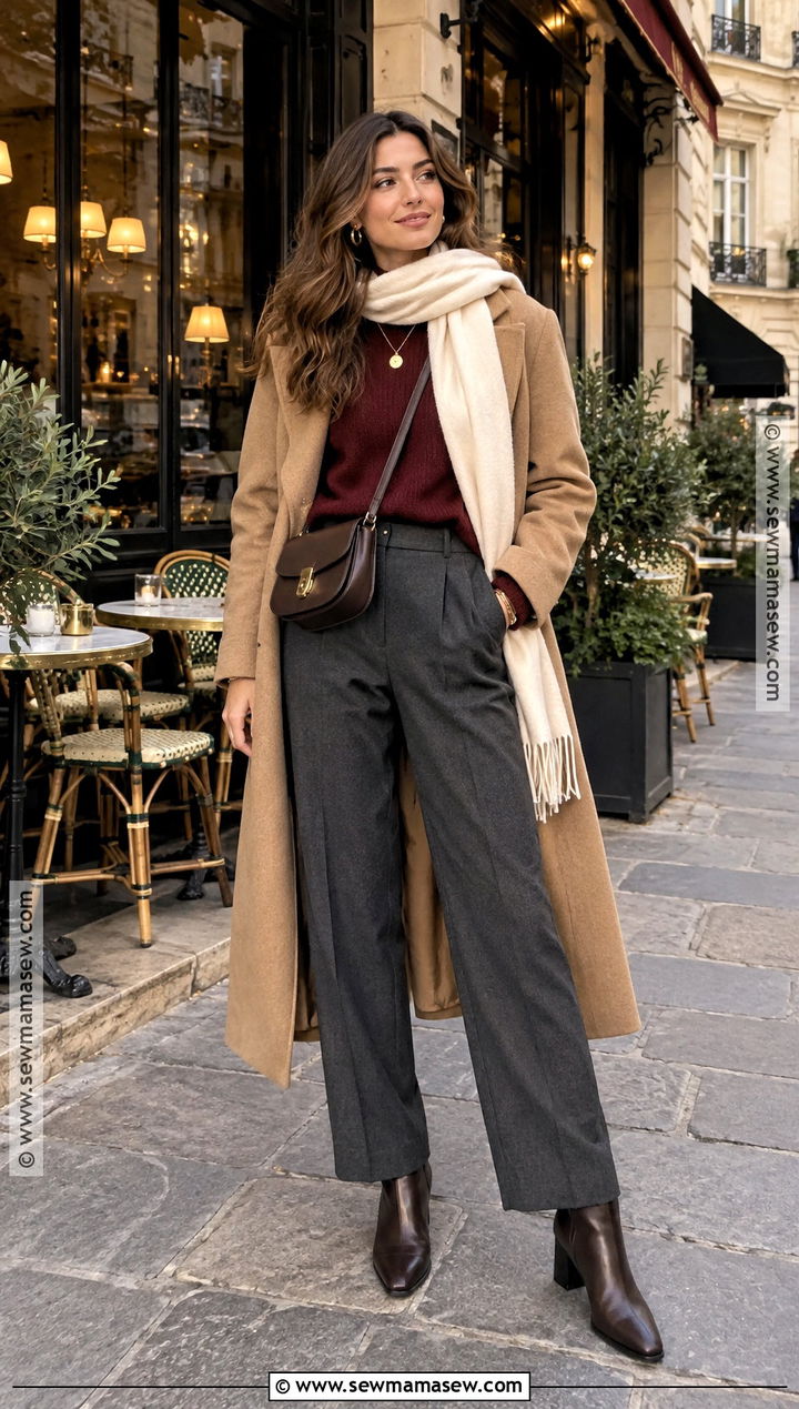Paris November Burgundy Outfit - 20 paris in november outfits