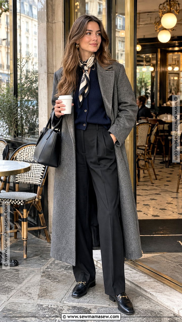 Paris November Cardigan and Trousers Outfit - 20 paris in november outfits