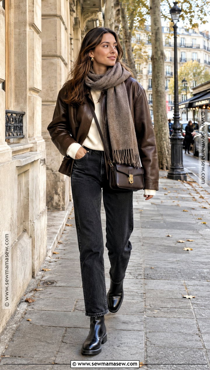 Paris November Leather Jacket Outfit - 20 Paris Outfits November