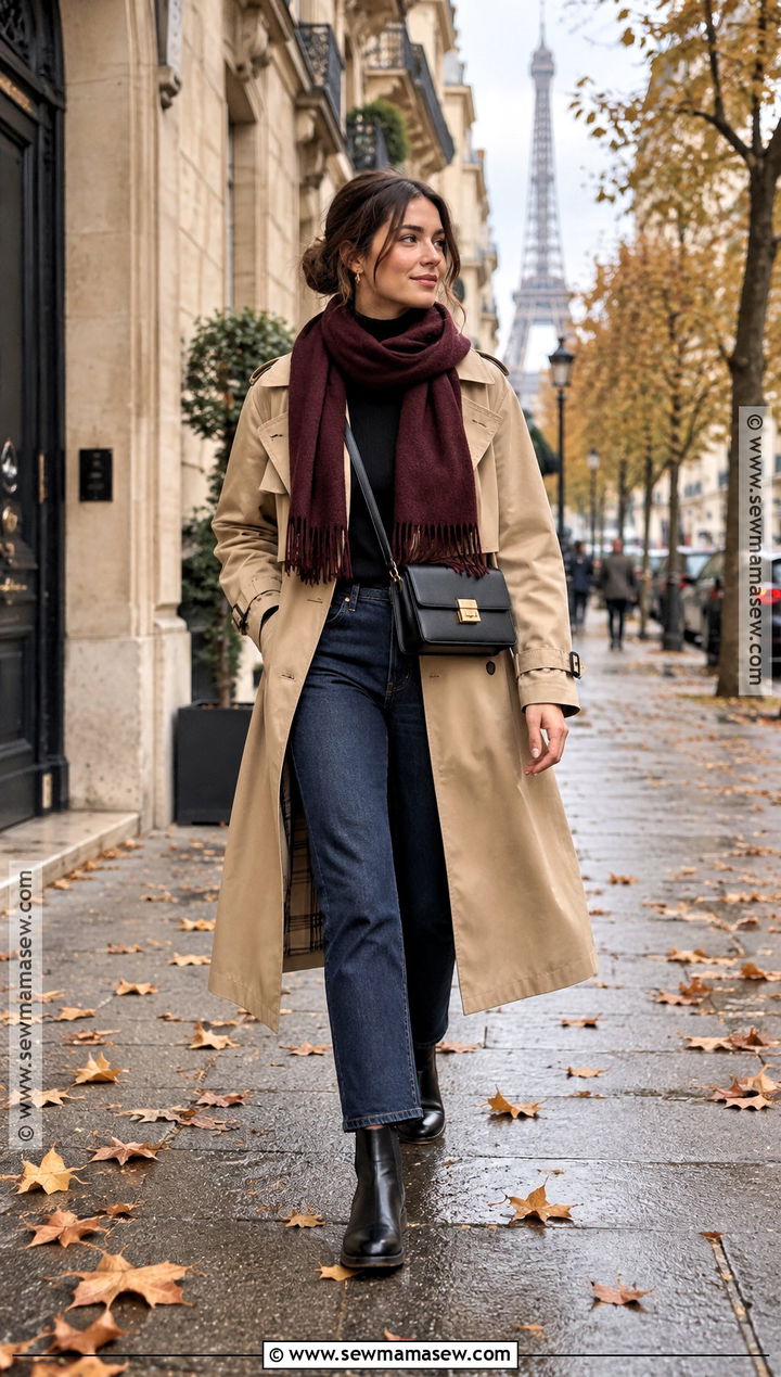 Paris November Trench Coat Outfit - 20 Paris Outfits November