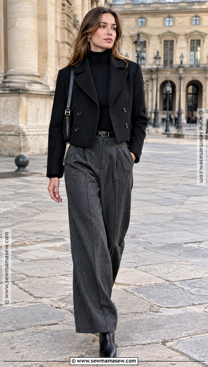 Paris November Wide Leg Trouser Outfit - 20 Paris Outfits November