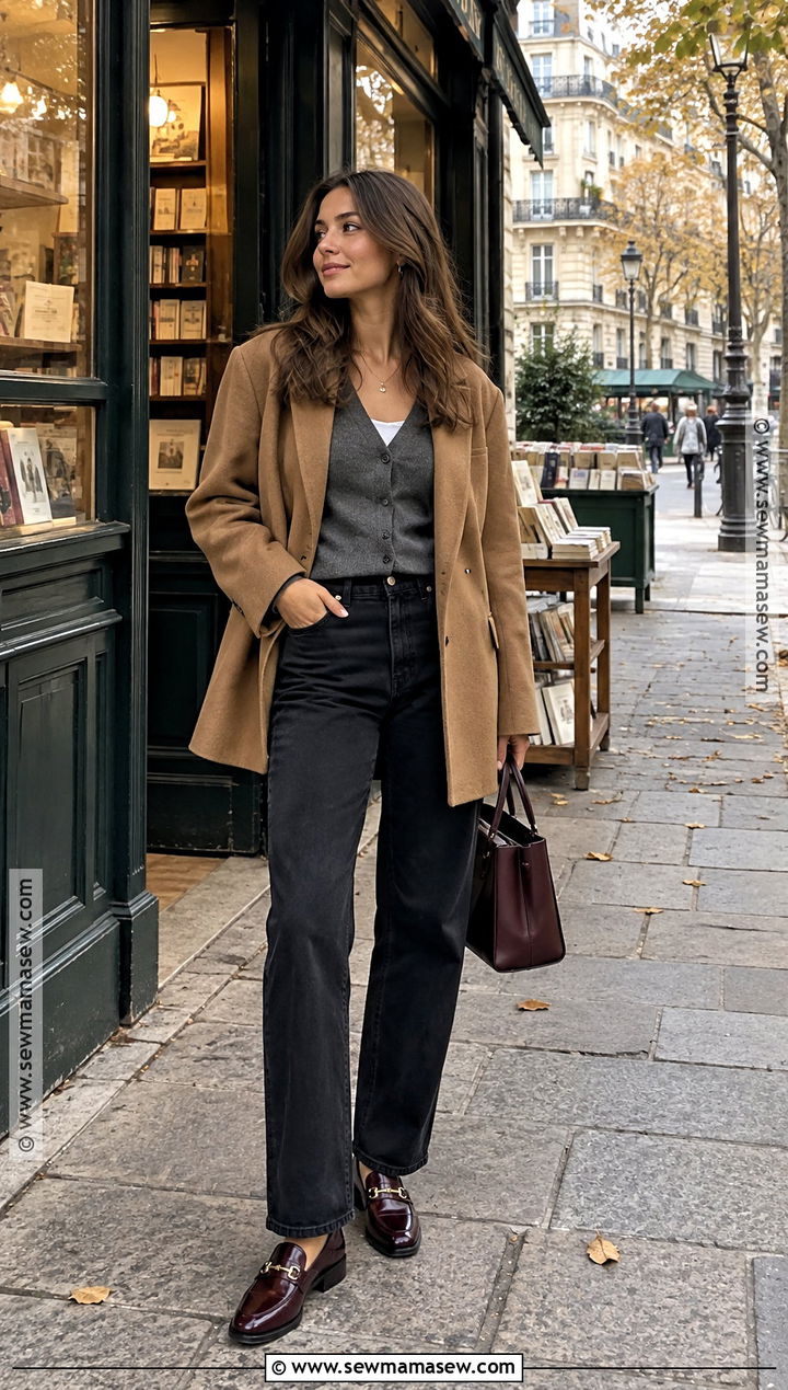 Paris October Cardigan And Black Jeans Outfit - 25 paris in october outfits