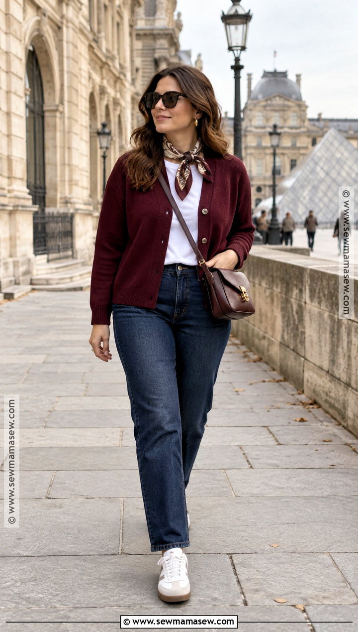 Paris October Cardigan And Straight Leg Jeans Outfit - 20 paris outfits october