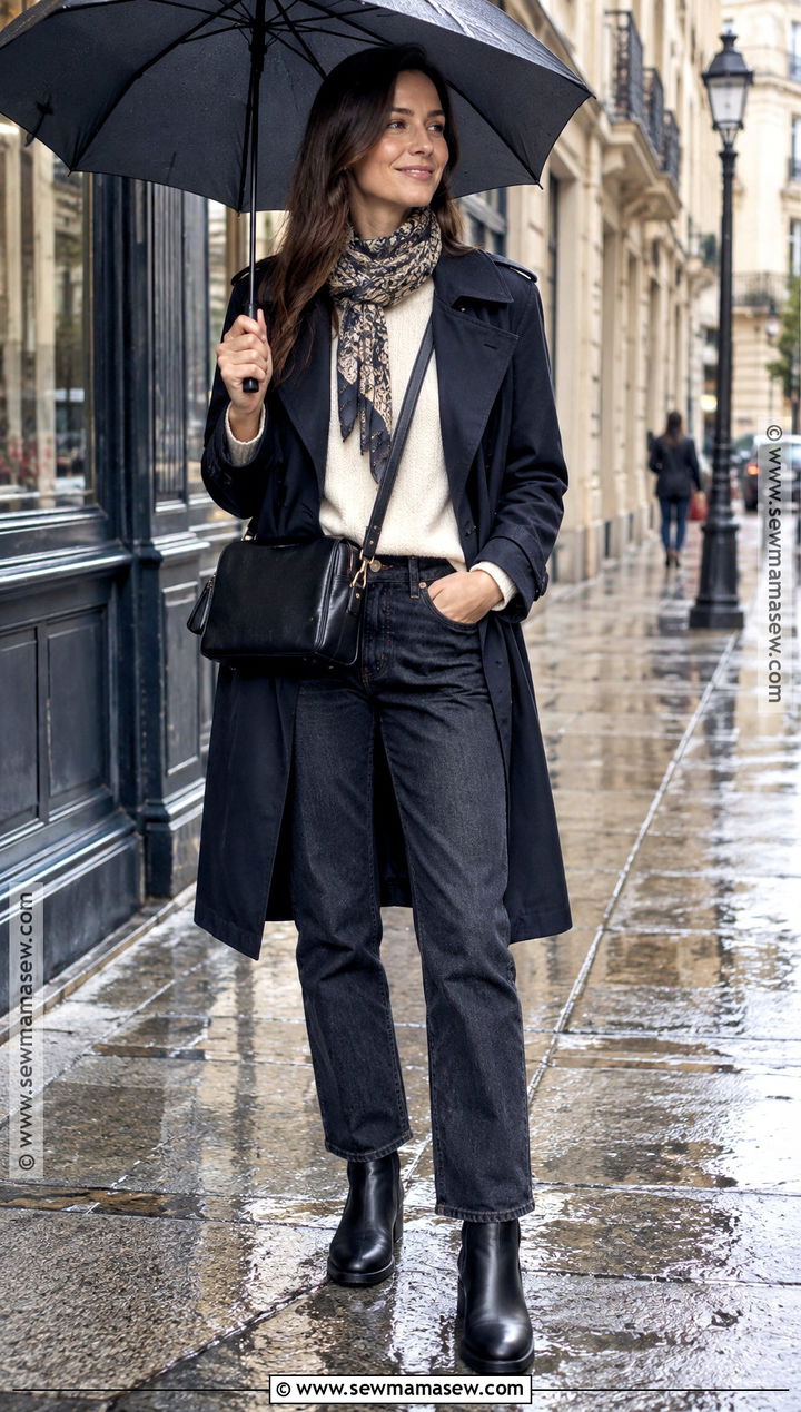 Paris Rainy Day Trench And Ankle Boots Outfit - 25 paris in september outfits