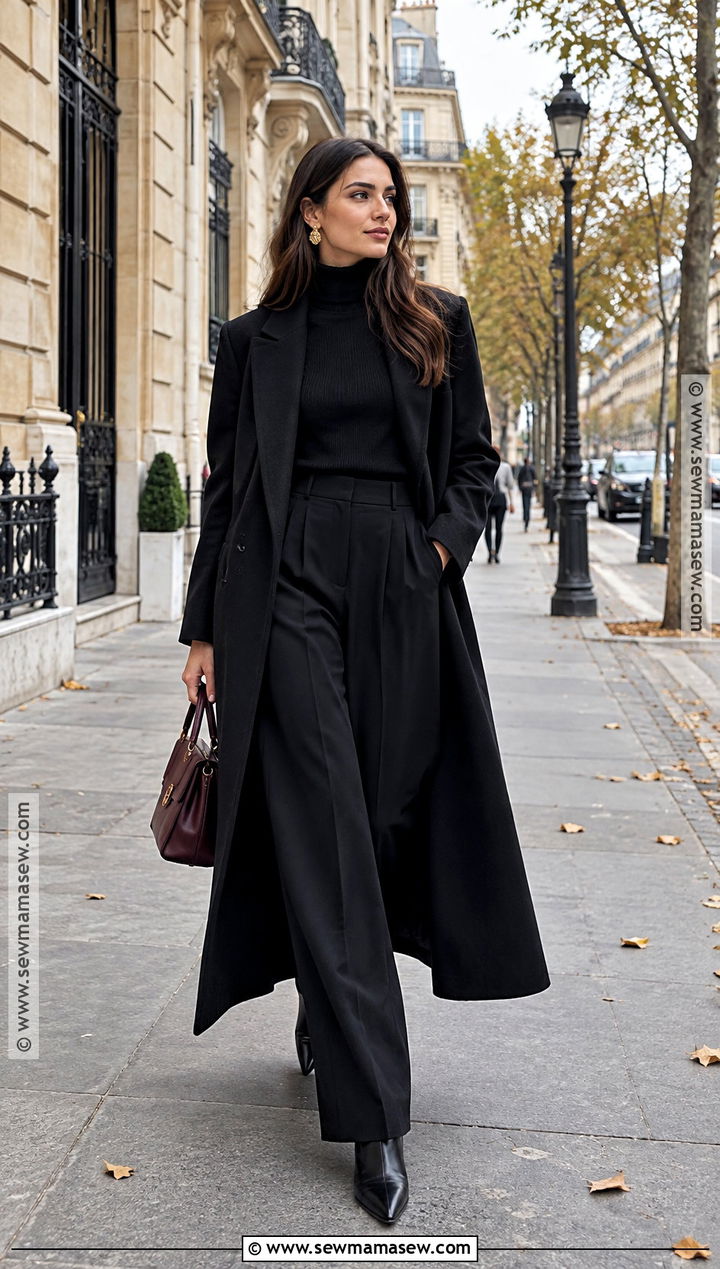 Paris Street Style Long Black Coat And Trousers - 15 paris street style 2026 fall ideas