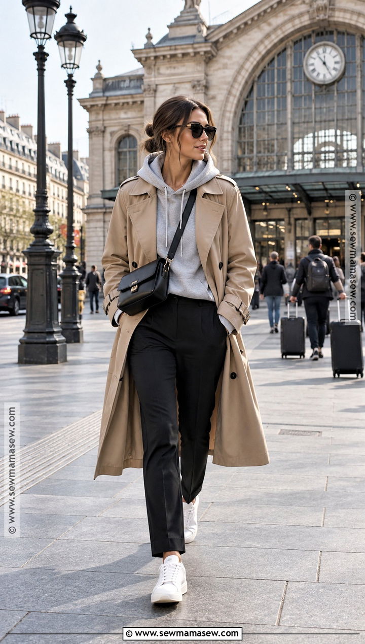 Paris Trench Coat And Hoodie Outfit - 25 paris in september outfits