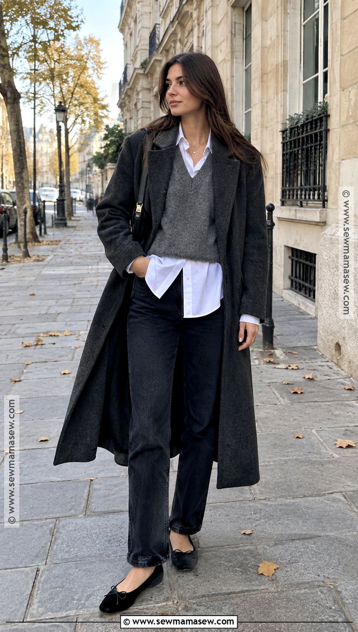Parisian Fall White Shirt Outfit - 20 parisian chic style fall ideas