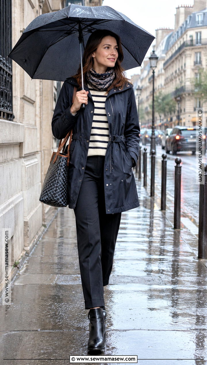 Parisian Rainy Day Outfit With Anorak And Boots - 25 parisian fall outfits