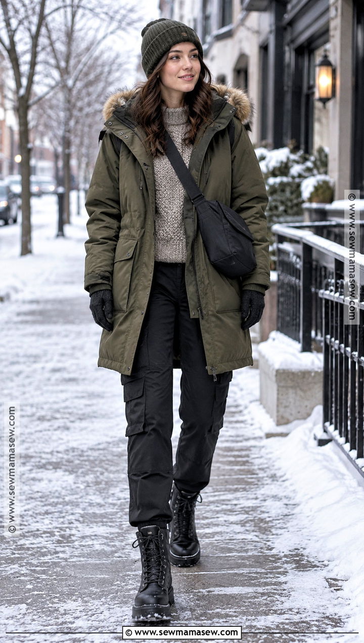 Parka and Cargo Pants Outfit - 20 winter inspo outfits fall street styles