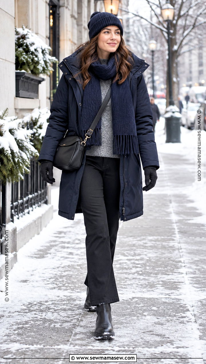 Parka and Straight Leg Pants Outfit - 30 fall winter outfits