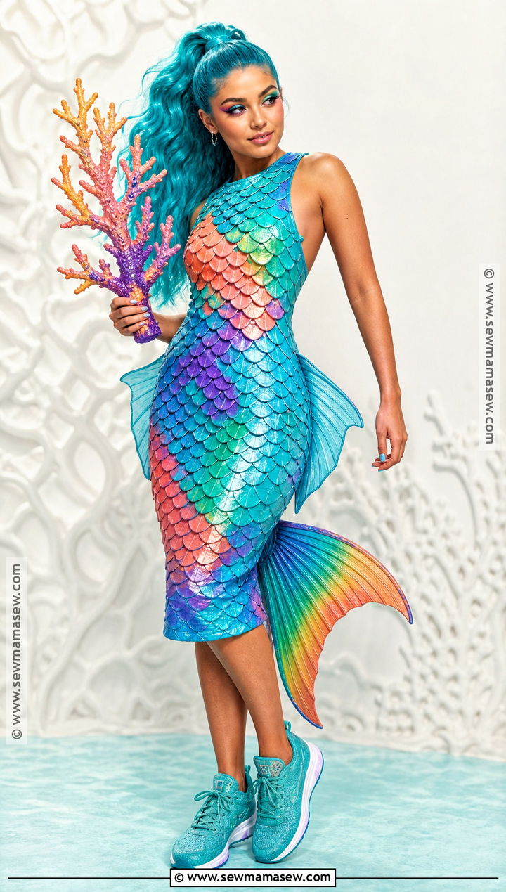 Parrotfish Costume With Turquoise Scale Outfit - 30 Fish Costume Ideas for Women